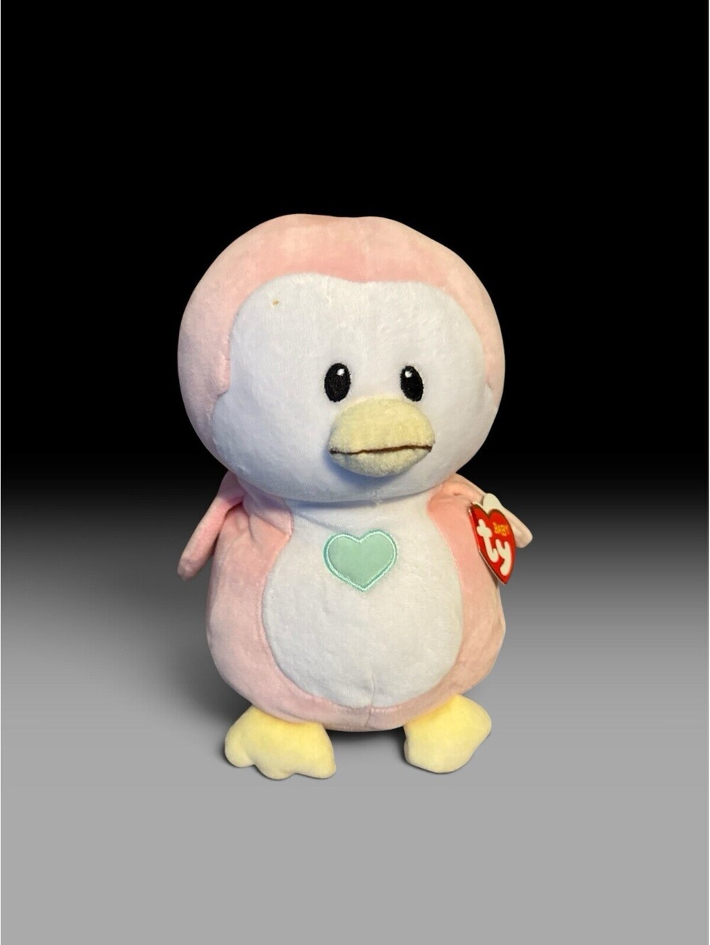 Baby Ty Penny Pink Penguin Medium Size 9” Plush Toy Stuffed Animal Lovey Girl